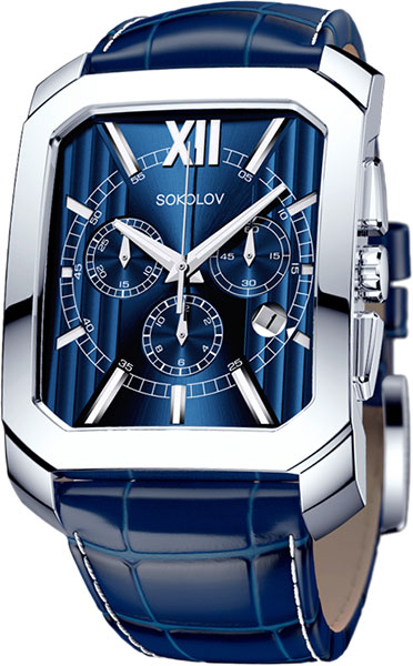 Фото «Российские серебряные наручные часы SOKOLOV 144.30.00.000.03.03.3 с хронографом»