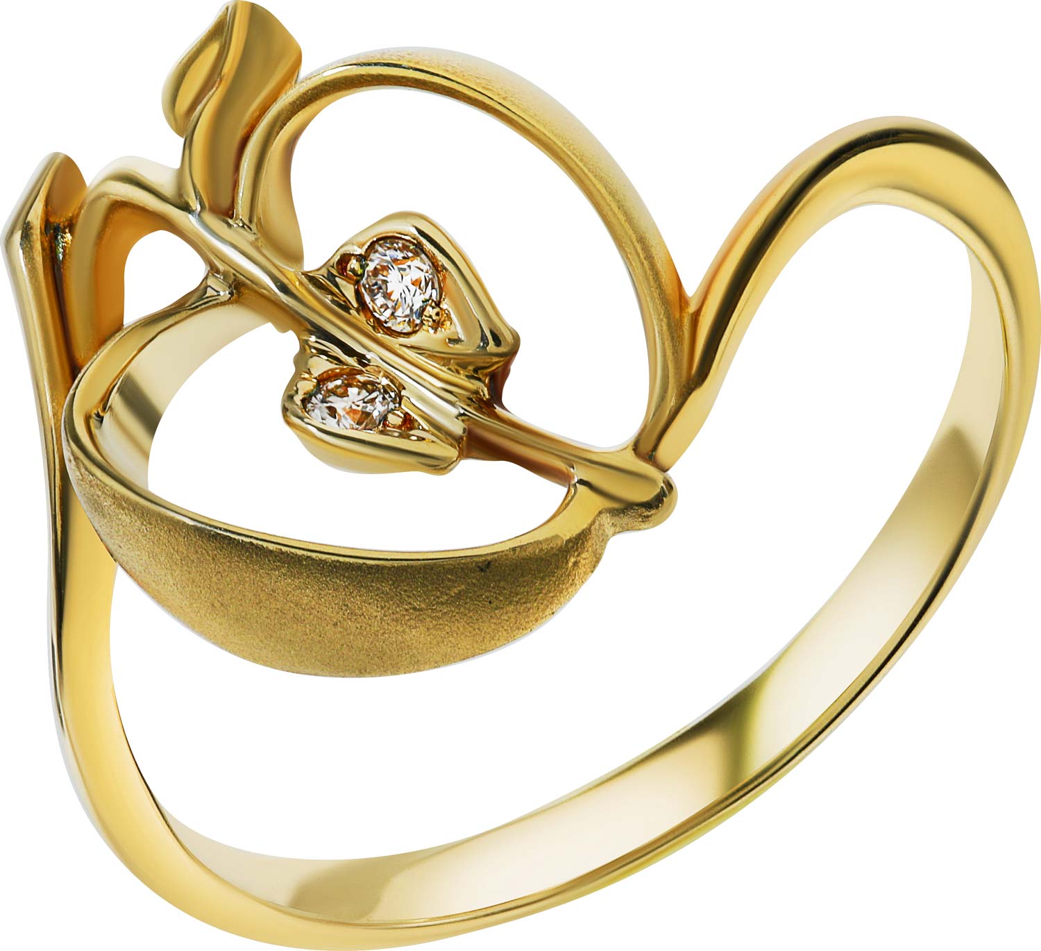 Золотое кольцо ''Райские яблочки'' Альдзена K-11013 с бриллиантами