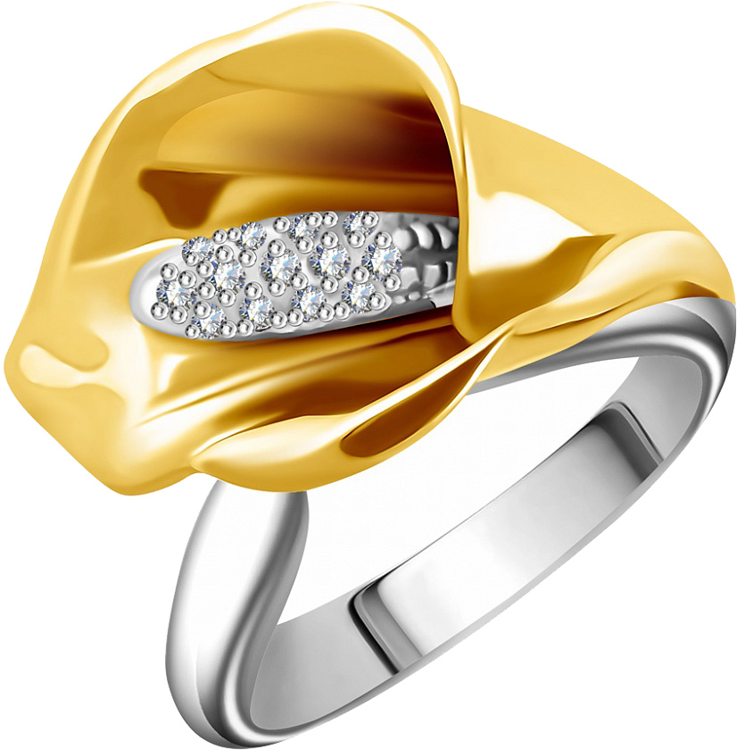 Золотое кольцо ''Золотая чаша'' Альдзена K-14021 с бриллиантами