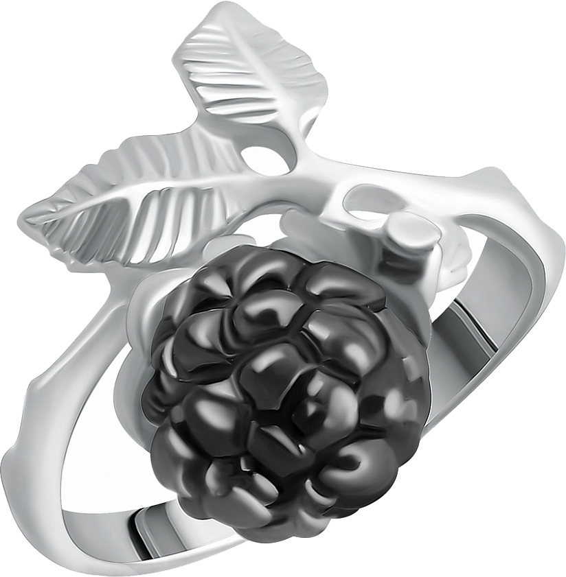 Серебряное кольцо ''Ежевика'' Альдзена K-15013 с фианитом Swarovski