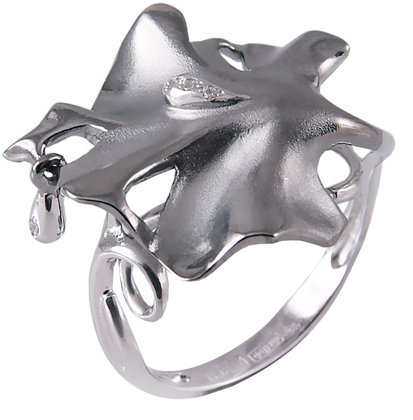 Серебряное кольцо Альдзена K-15046 с фианитами Swarovski