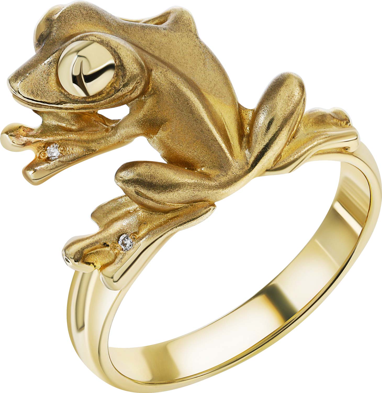 Золотое кольцо ''Лягушонок'' Альдзена K-24050 с бриллиантами