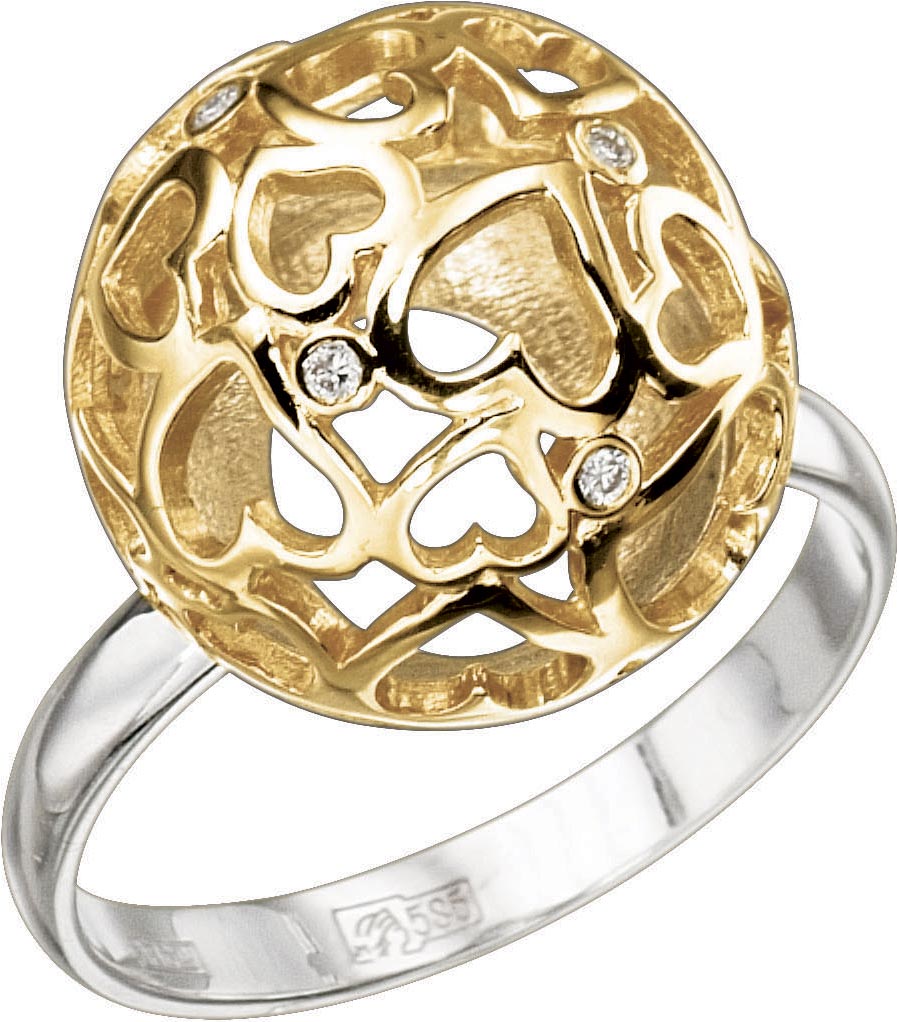 Золотое кольцо ''Сердце'' Альдзена K-41001 с бриллиантами