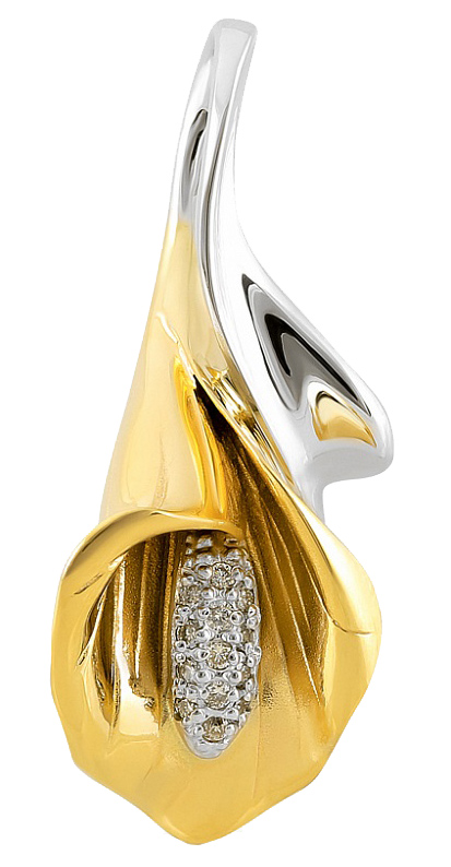 Золотая подвеска ''Золотая чаша'' Альдзена P-14021 с бриллиантами