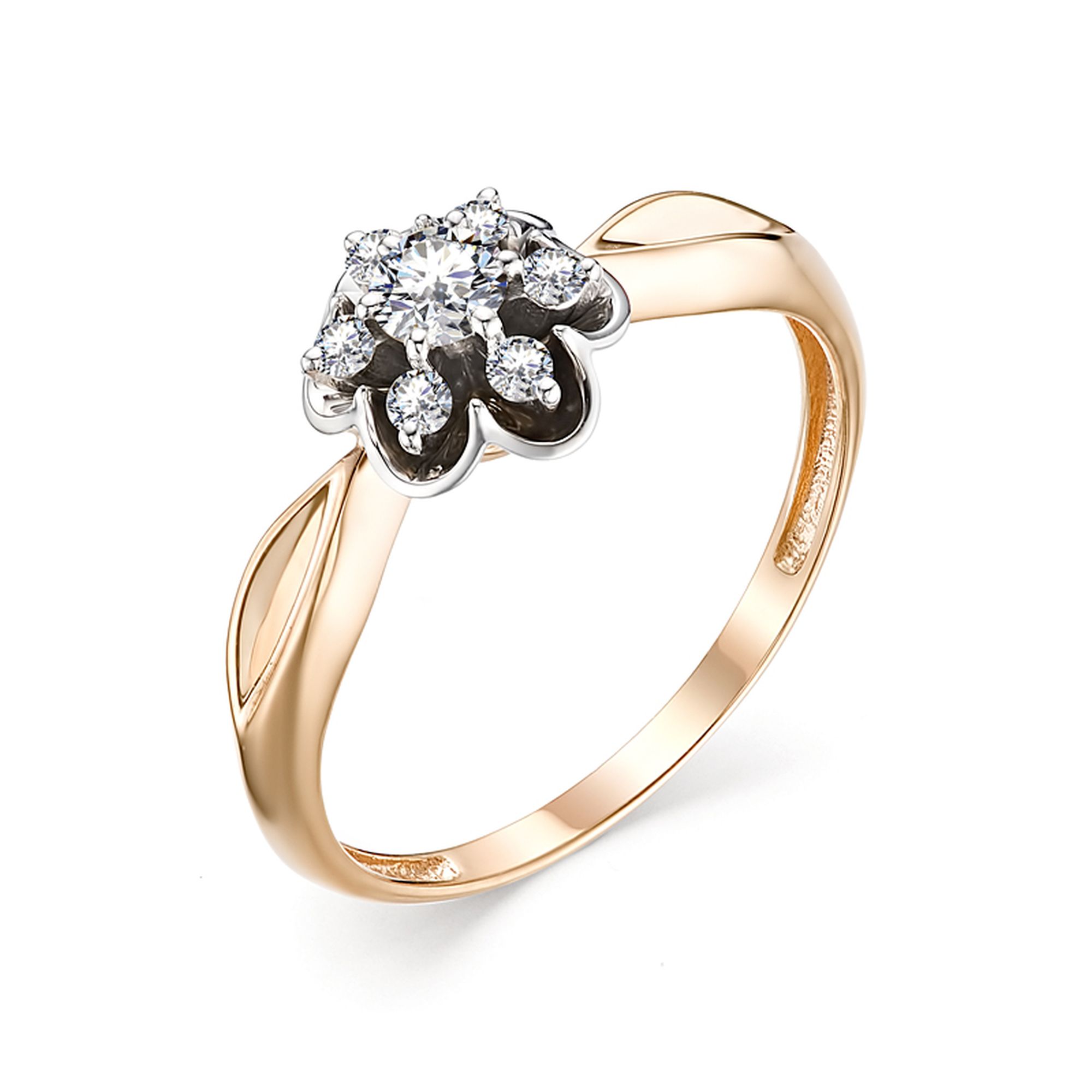 Золотое кольцо Алькор 11104-100 c бриллиантом