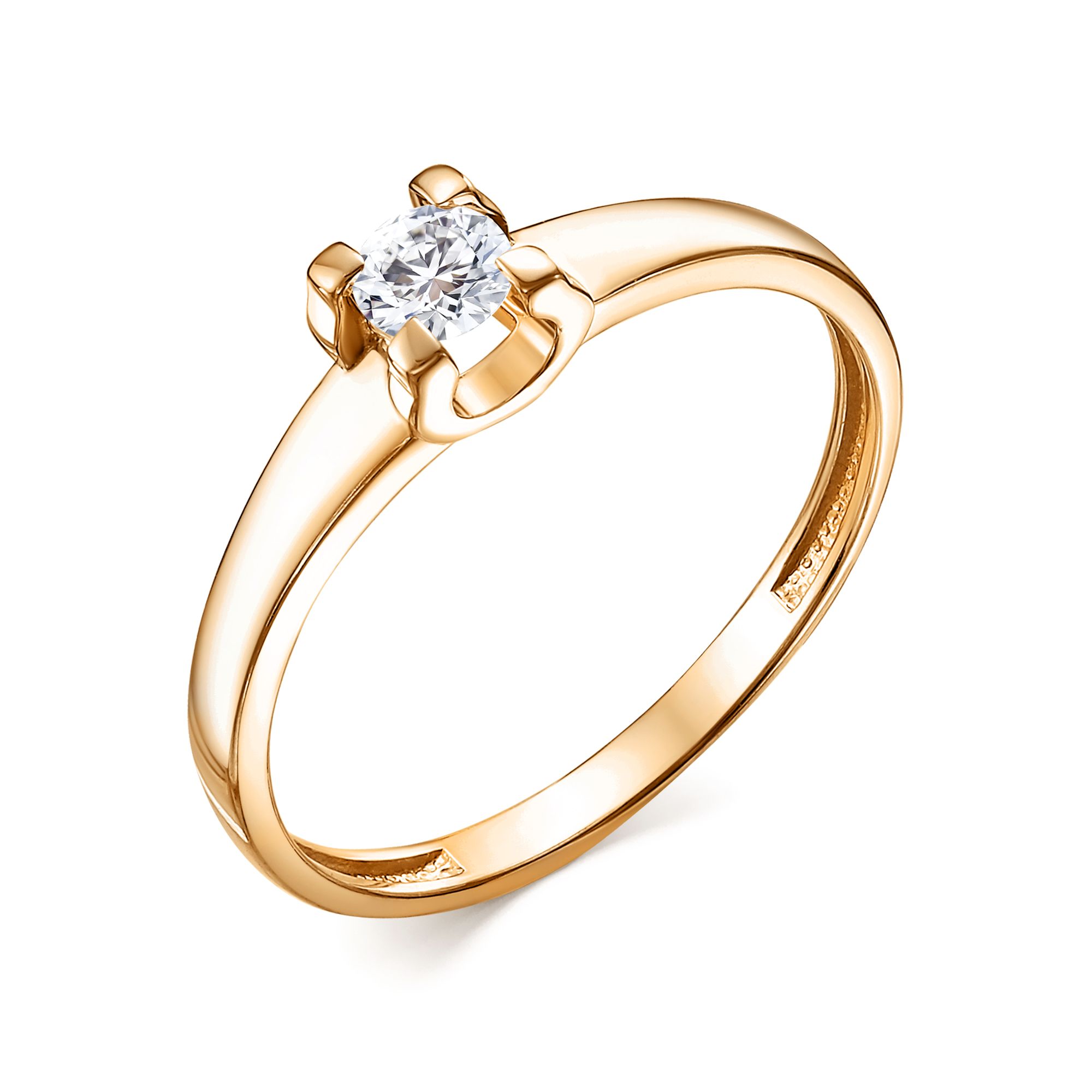 Золотое кольцо Алькор 12927-100 c бриллиантом
