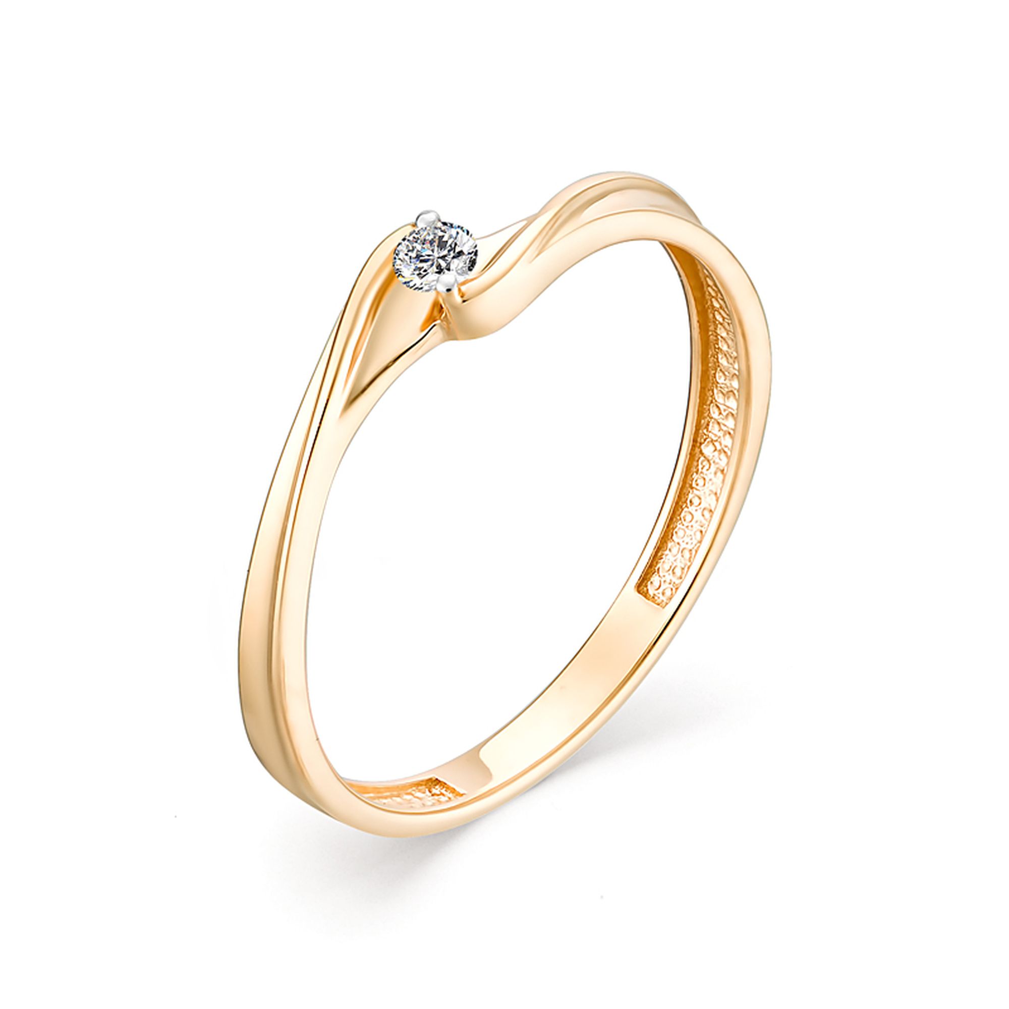 Золотое кольцо Алькор 13020-100 c бриллиантом