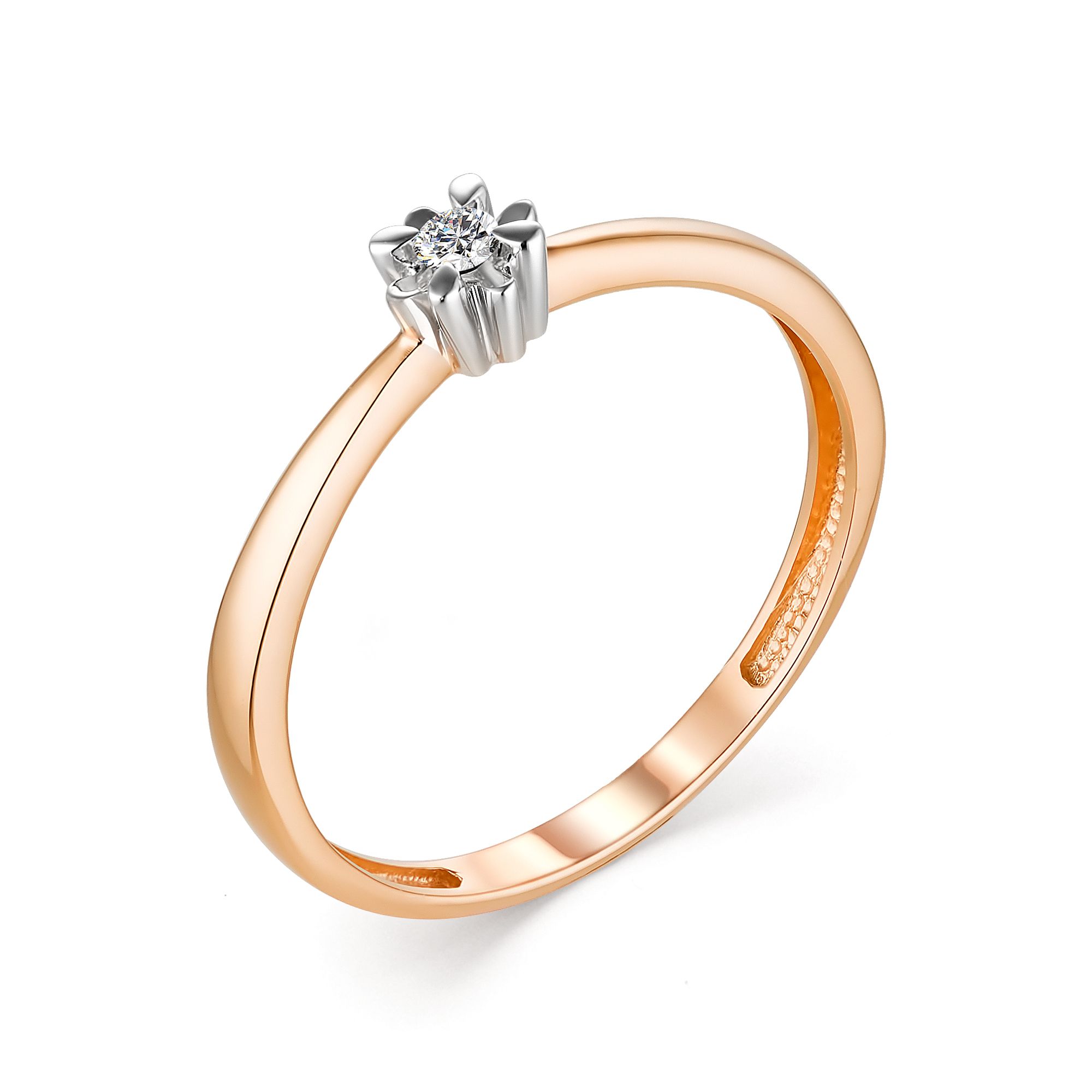 Золотое кольцо Алькор 13273-100 c бриллиантом