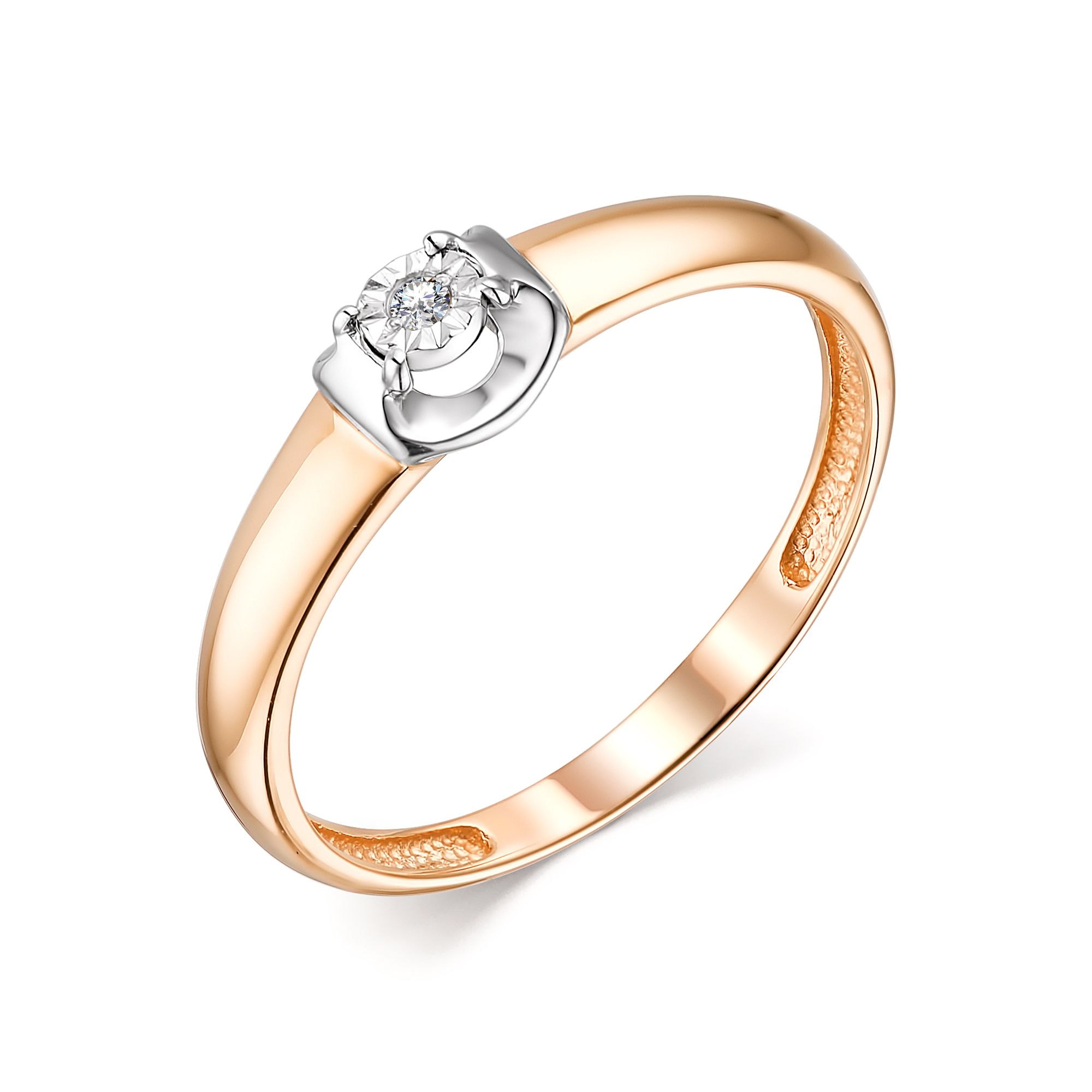 Золотое кольцо Алькор 13745-100 c бриллиантом