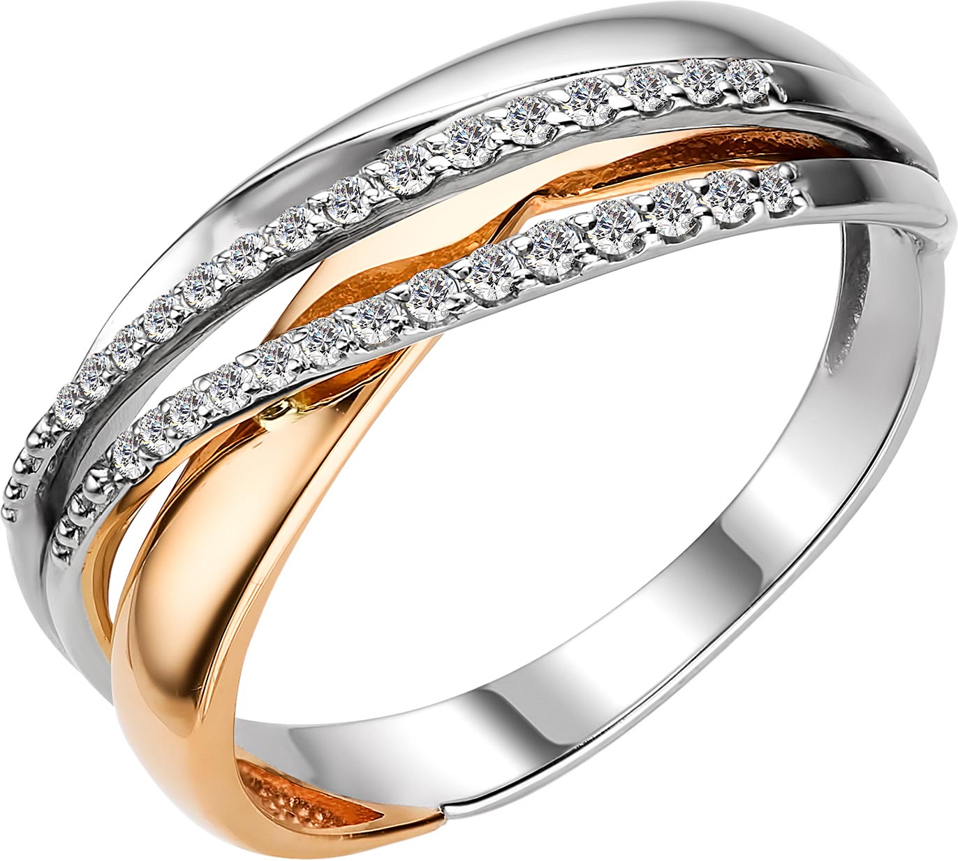 Золотое кольцо Алькор 13849-100 с бриллиантами