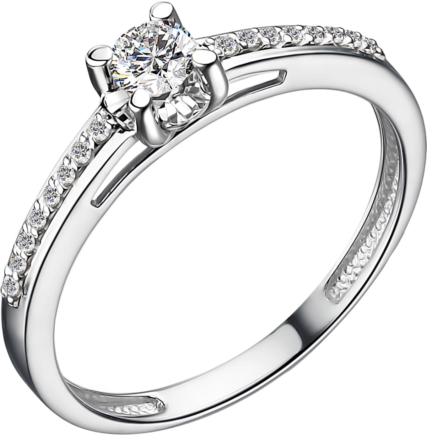 Помолвочное кольцо из белого золота Алькор 14231-200 с бриллиантами — купить в AllTime.ru — фото