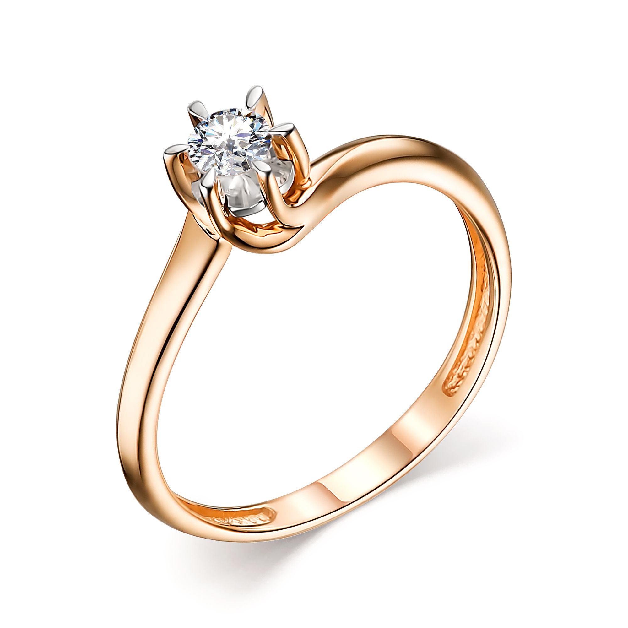 Золотое кольцо Алькор 14280-100 c бриллиантом