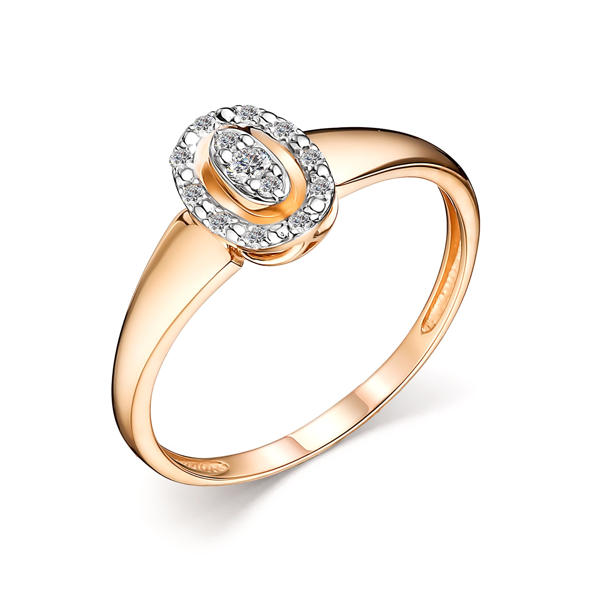 Золотое кольцо Алькор 14416-100 c бриллиантом