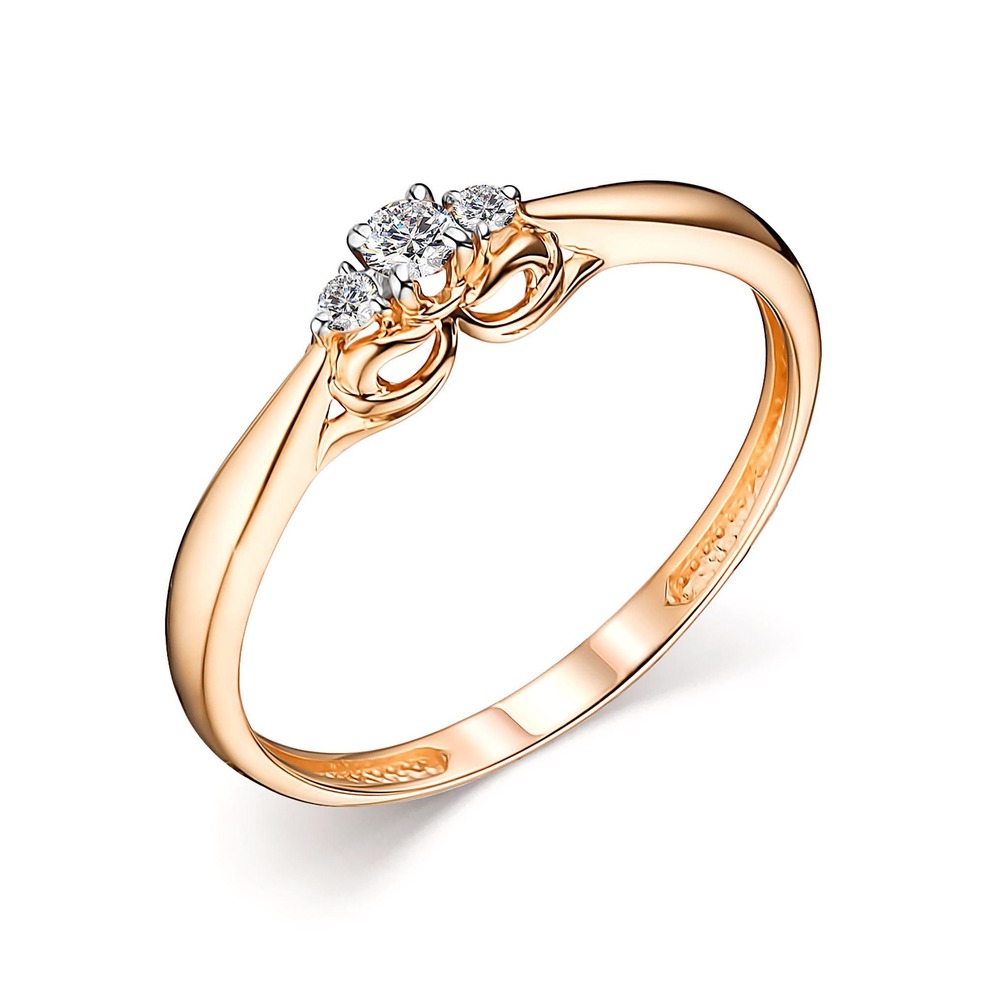 Золотое кольцо Алькор 14485-100 c бриллиантом