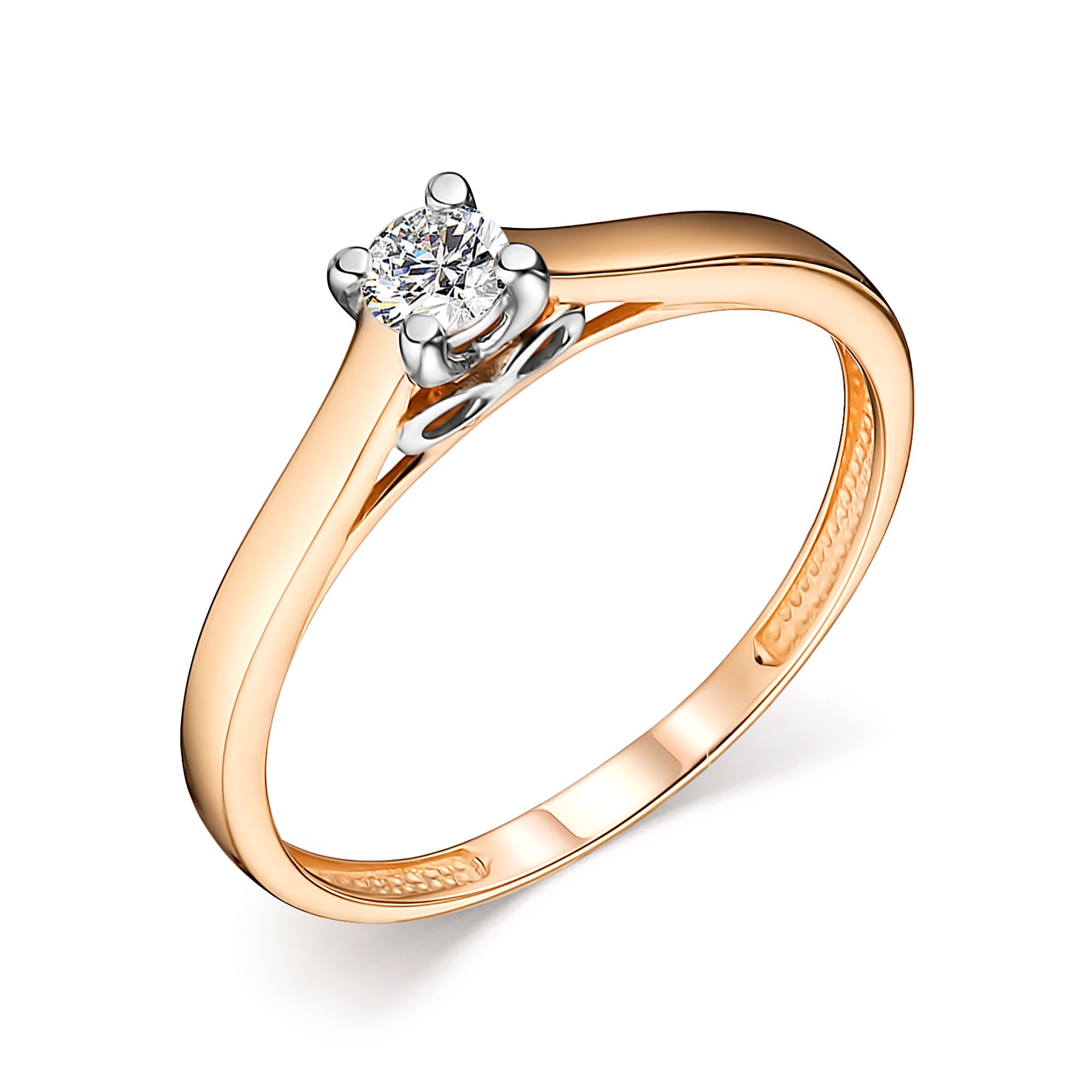 Золотое кольцо Алькор 14486-100 c бриллиантом