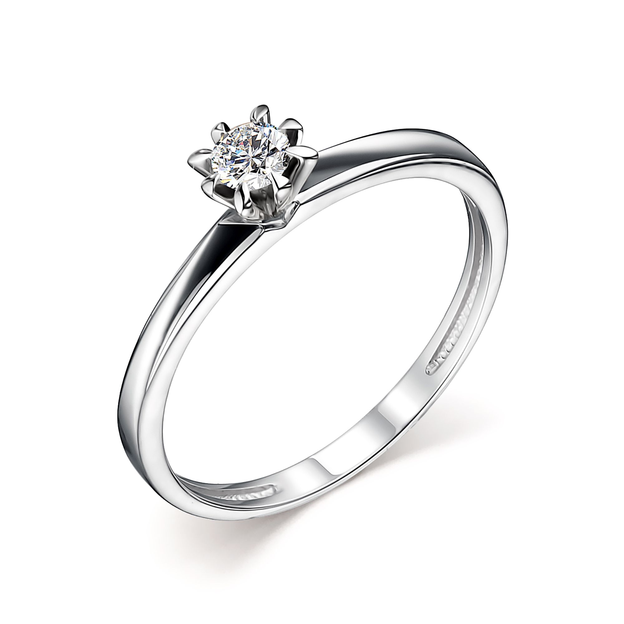 Золотое кольцо Алькор 14487-200 c бриллиантом