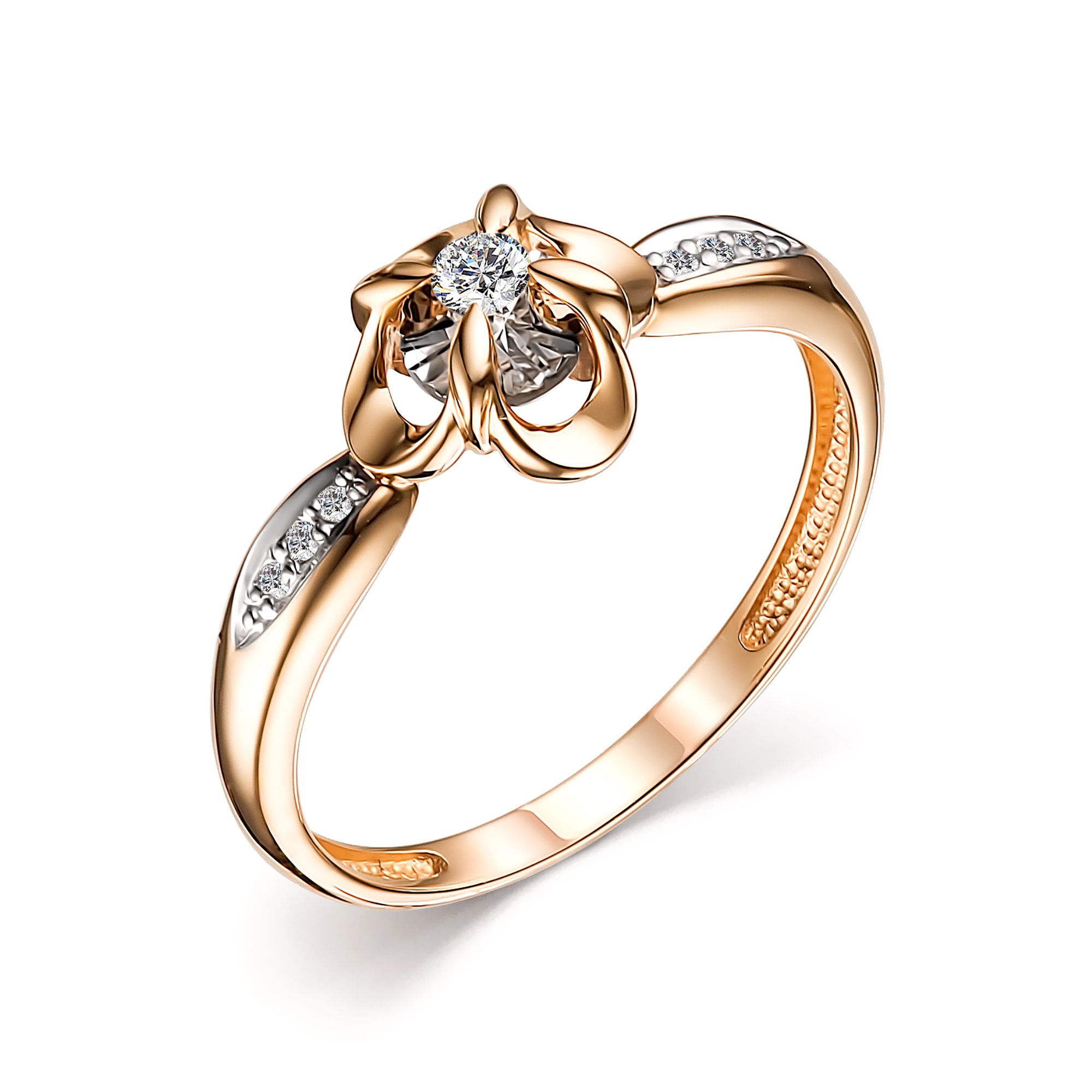Золотое кольцо Алькор 14494-100 c бриллиантом