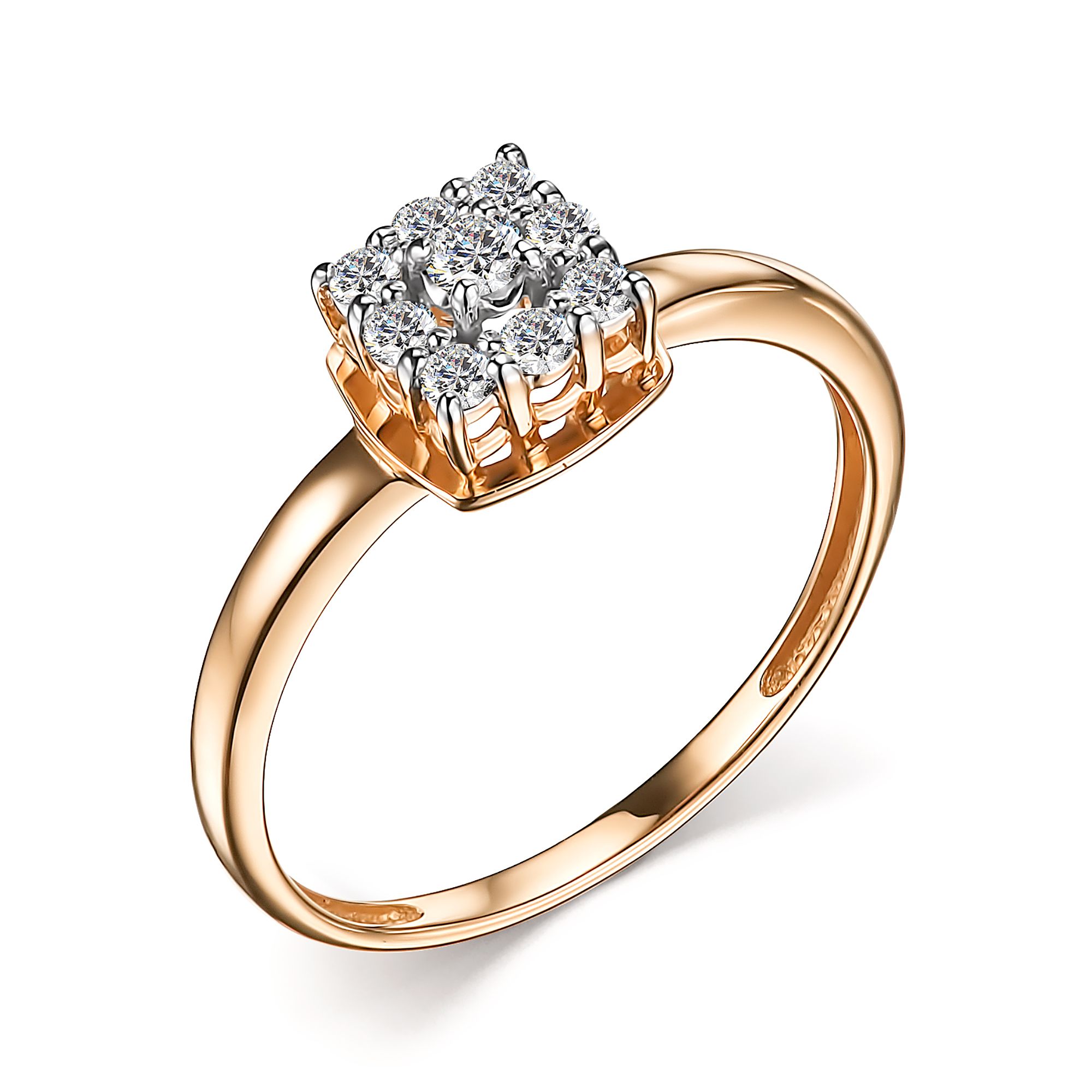Золотое кольцо Алькор 14749-100 c бриллиантом
