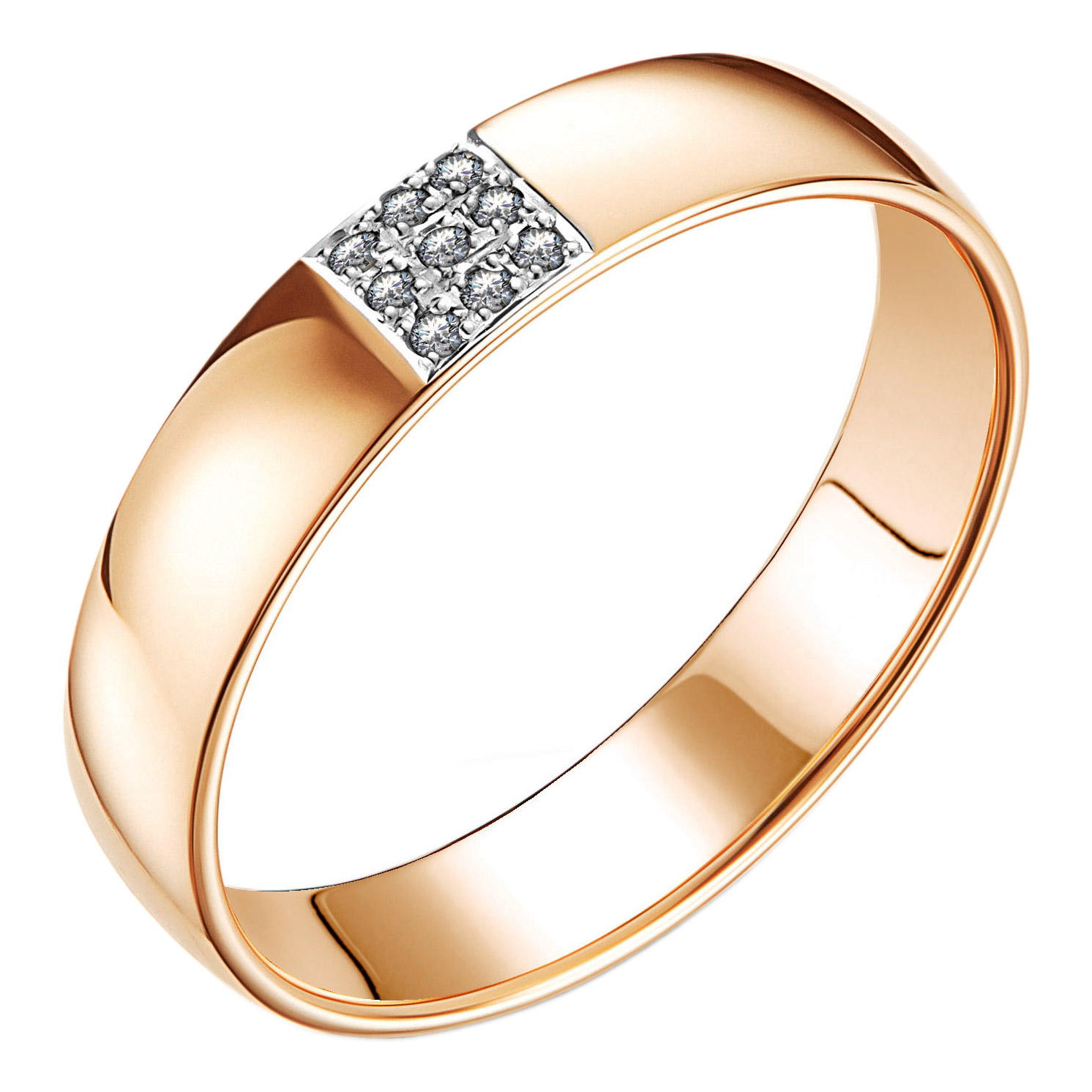 Золотое обручальное кольцо Алькор 14801-100 с бриллиантами