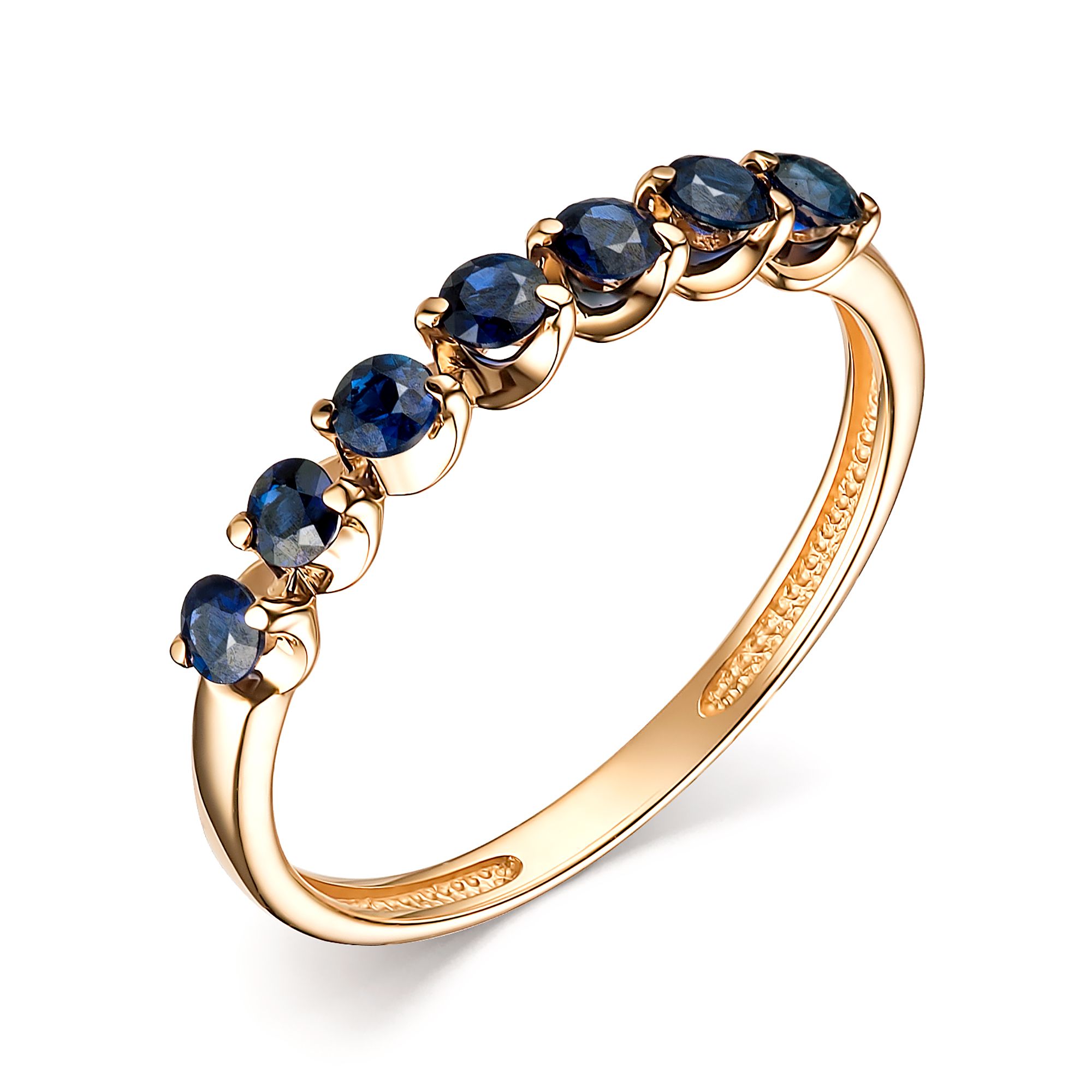 Золотое кольцо Алькор 14843-102 c сапфиром