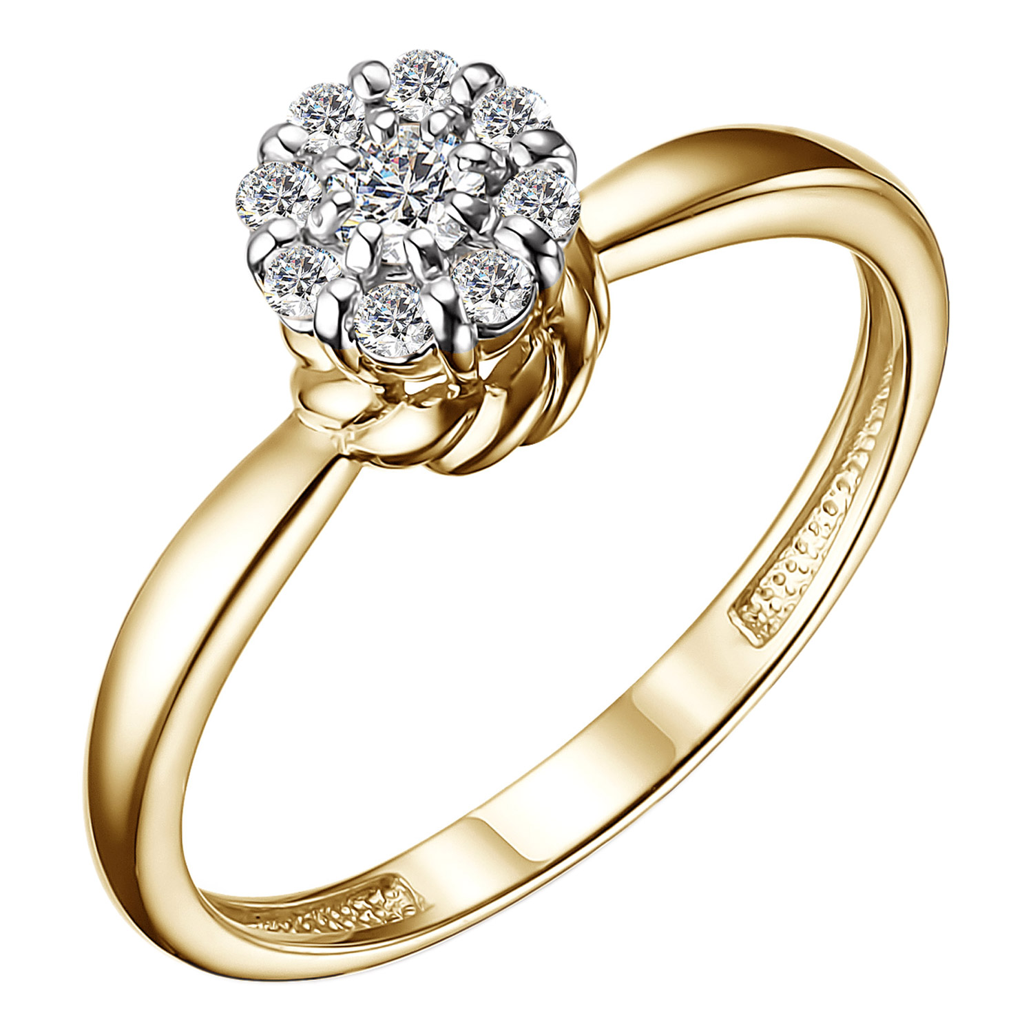 Золотое кольцо Алькор 14938-300 с бриллиантами