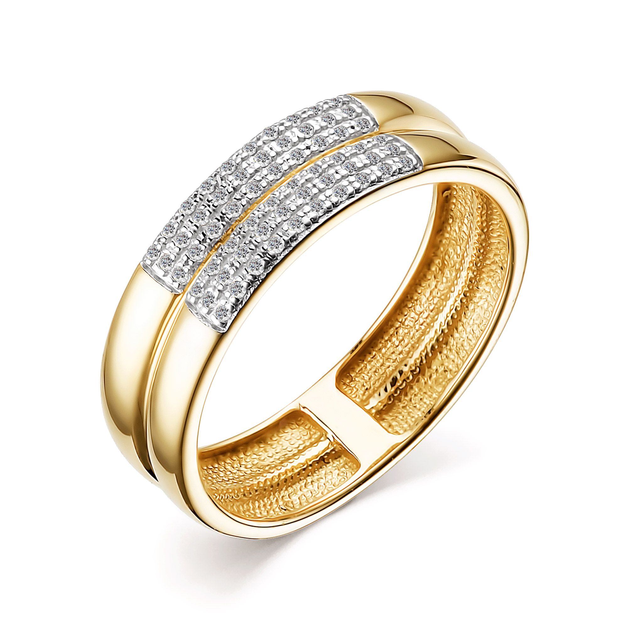 Золотое кольцо Алькор 15074-300 c бриллиантом