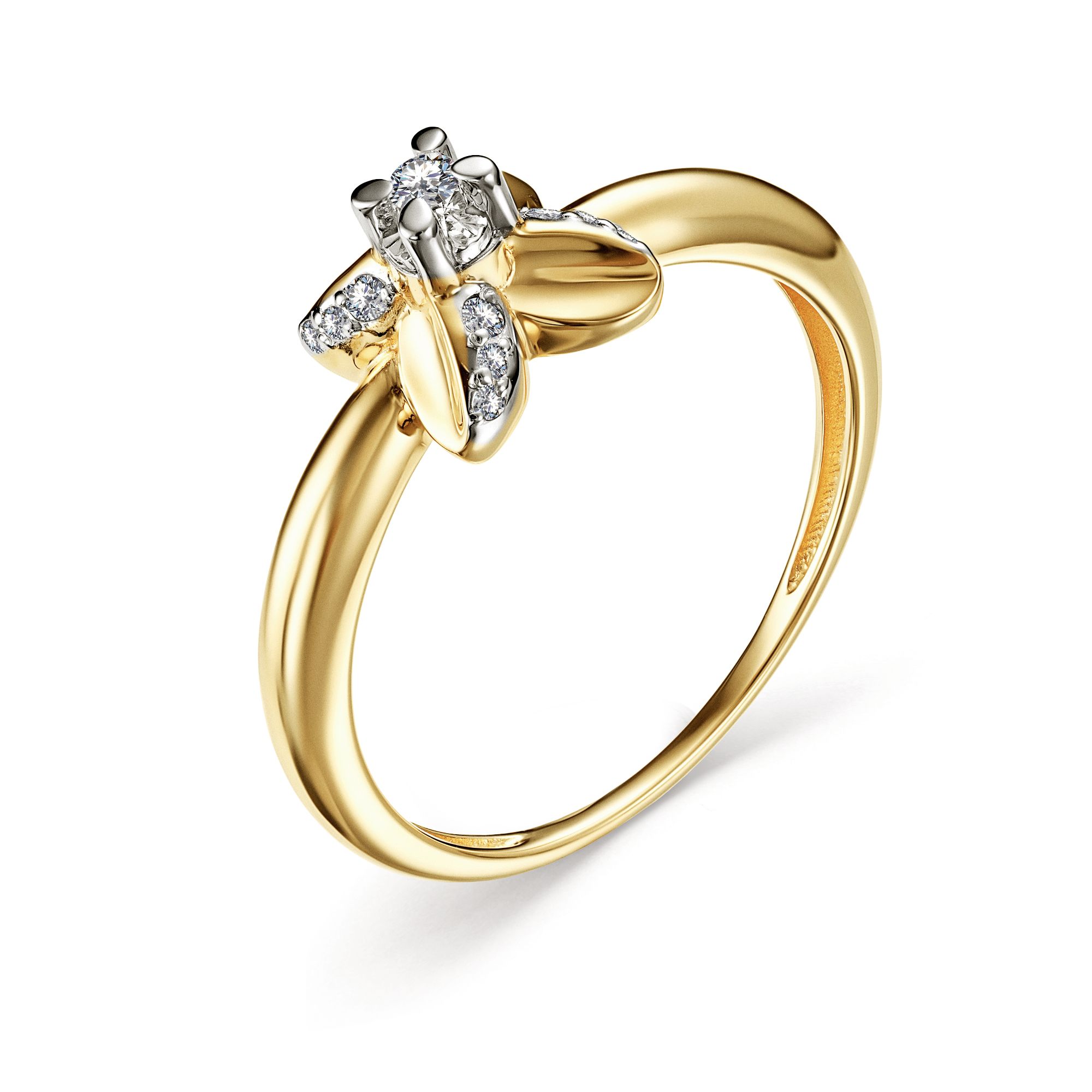 Золотое кольцо Алькор 15137-300 c бриллиантом