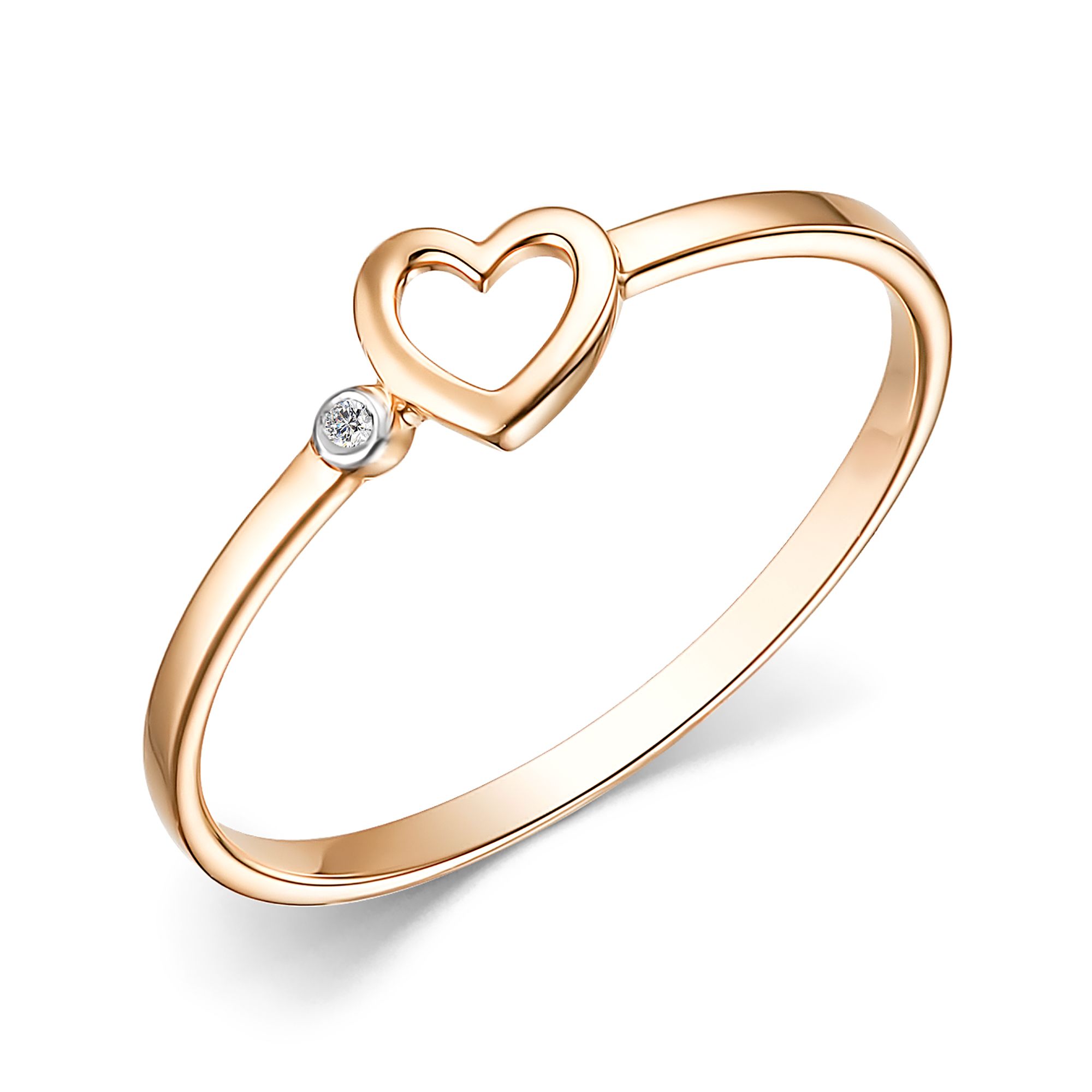 Золотое кольцо Алькор 15217-100 c бриллиантом