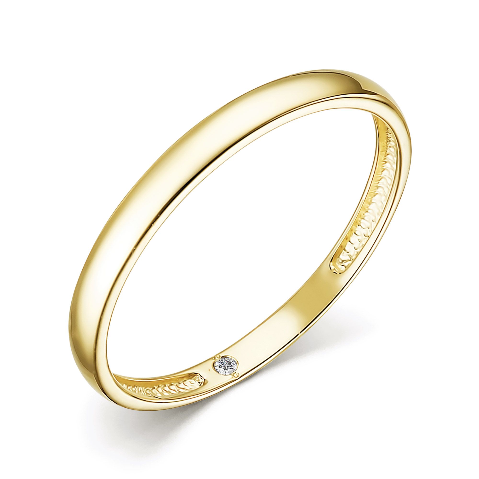 Золотое обручальное кольцо Алькор 15324-300 с бриллиантом