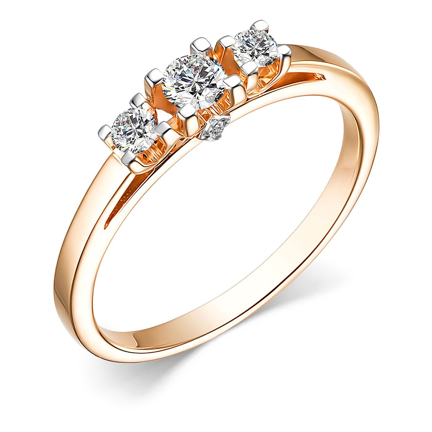 Золотое кольцо Алькор 15357-100 c бриллиантом