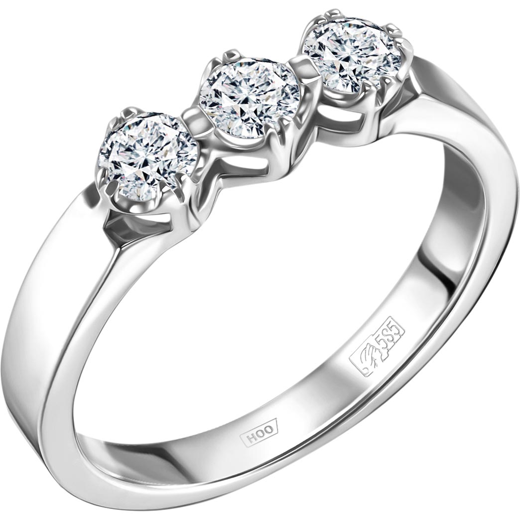 Кольцо из белого золота ALROSA DIAMONDS 0C082121S с бриллиантами