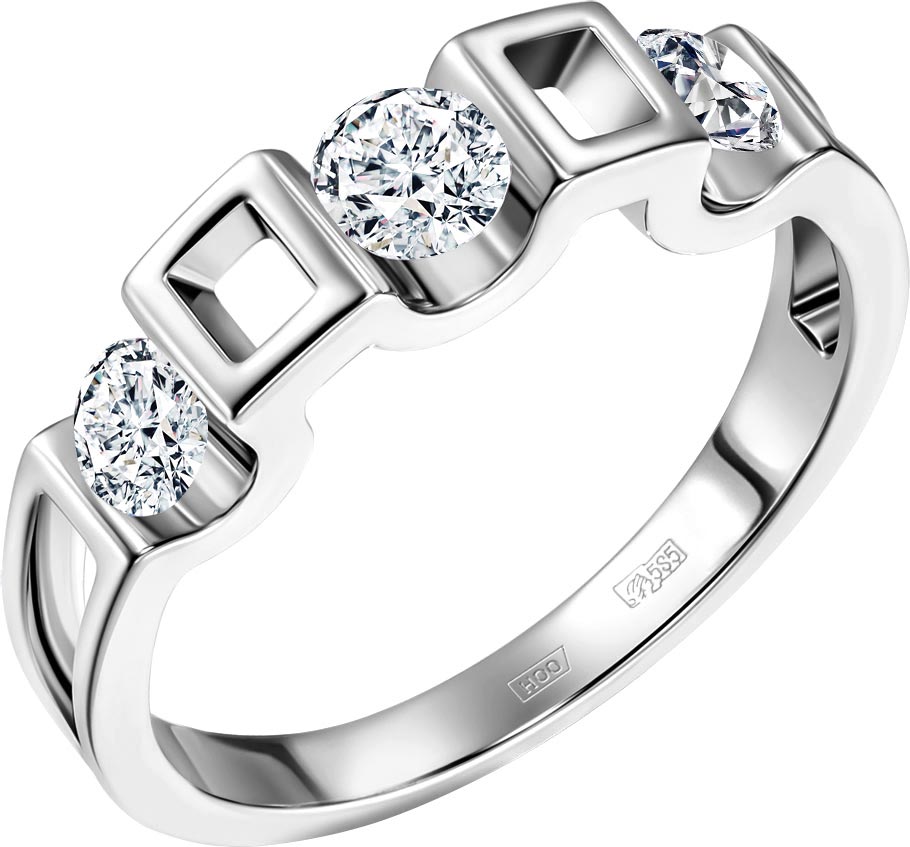 Кольцо из белого золота ALROSA DIAMONDS 0E111121S с бриллиантами