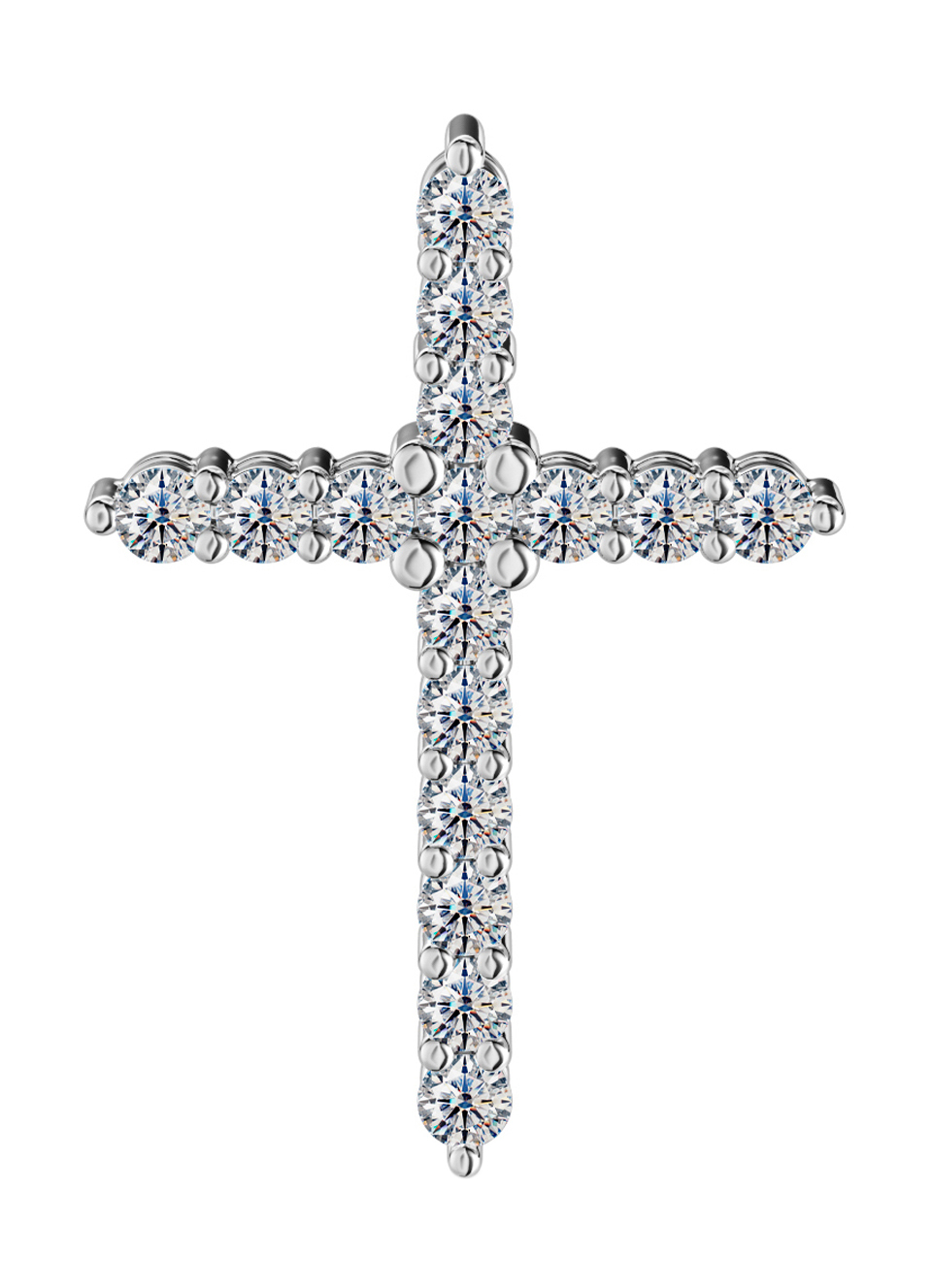 Женский декоративный крестик из белого золота ALROSA DIAMONDS 2E088121B с бриллиантами