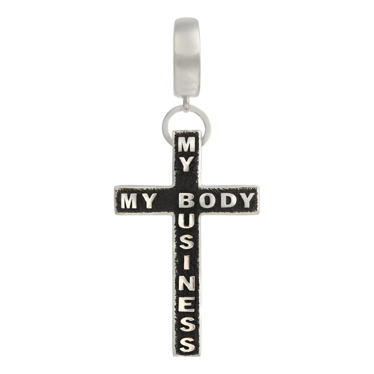 Серебряная одиночная серьга с подвеской ''My body - My Business'' AMARIN Jewelry 20b03Eb