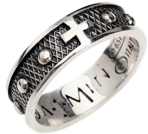 Серебряное кольцо ''Крест'' Amen ACR2
