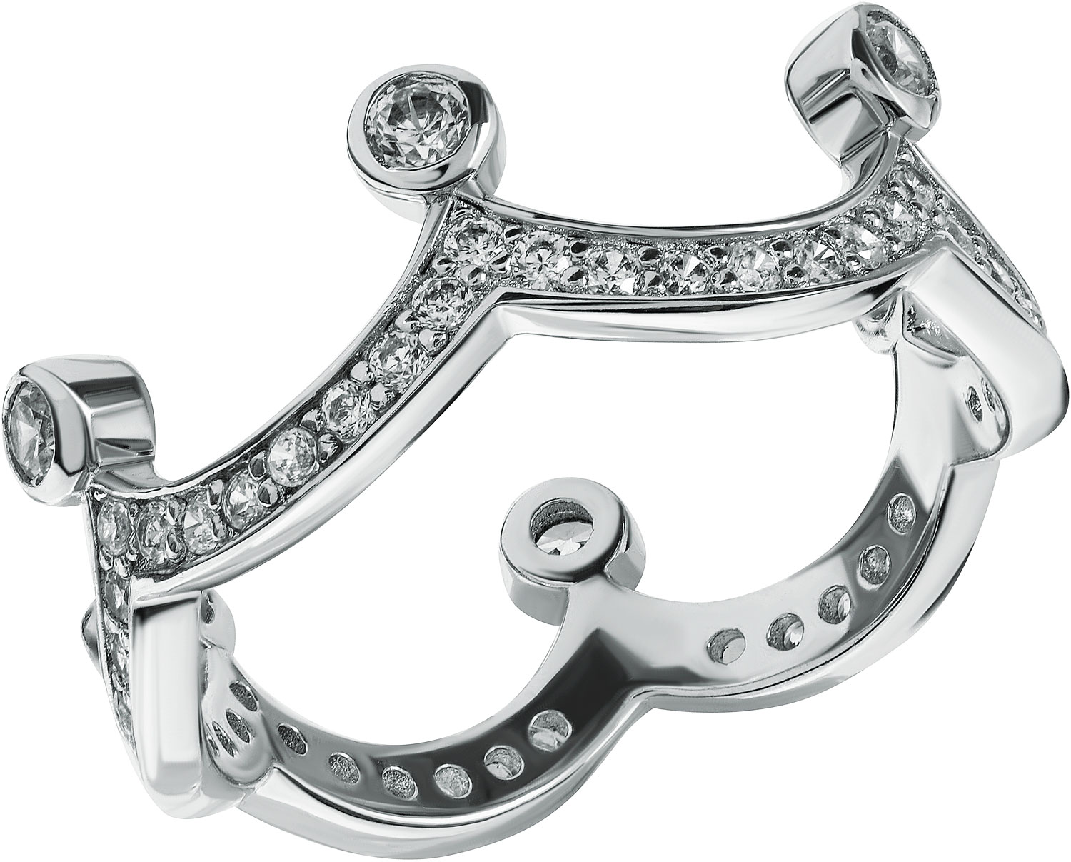 Серебряное кольцо ''Корона'' Amen RZ9 с фианитами