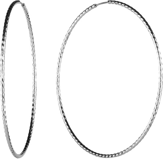 Серебряные серьги кольца конго Aquamarine 30922-S-a
