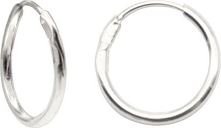Серебряные серьги кольца конго Aquamarine 31086-S-a