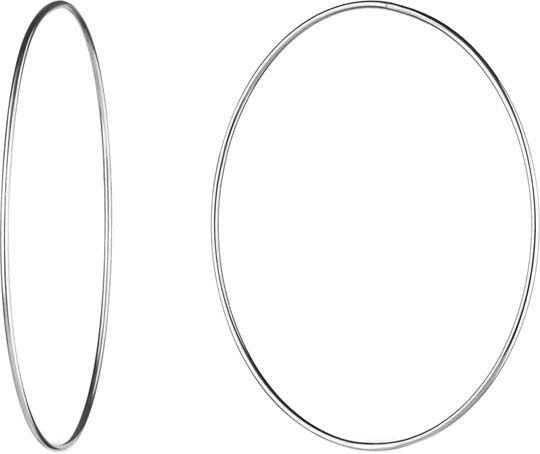 Серебряные серьги кольца конго Aquamarine 33522-S-a