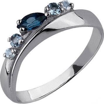 Серебряное кольцо Aquamarine 6568266-S-a с топазами