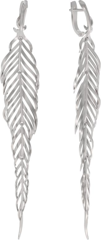 Серебряные длинные серьги с подвесками ''Перо'' Арина 1039392-00000