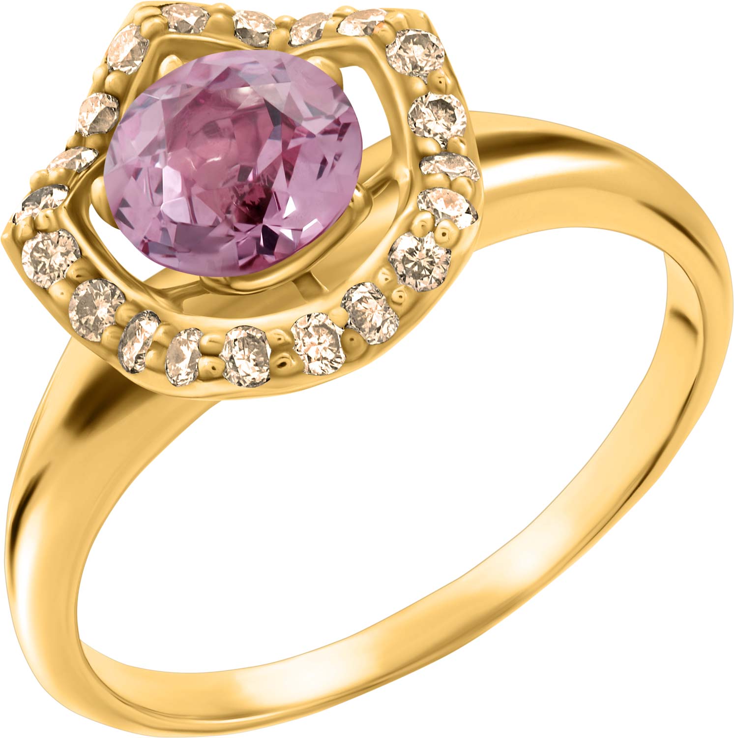 Золотое кольцо Art I Fact Jewellery 0102.0216-rings-brilliant-shpinel со шпинелью, бриллиантами