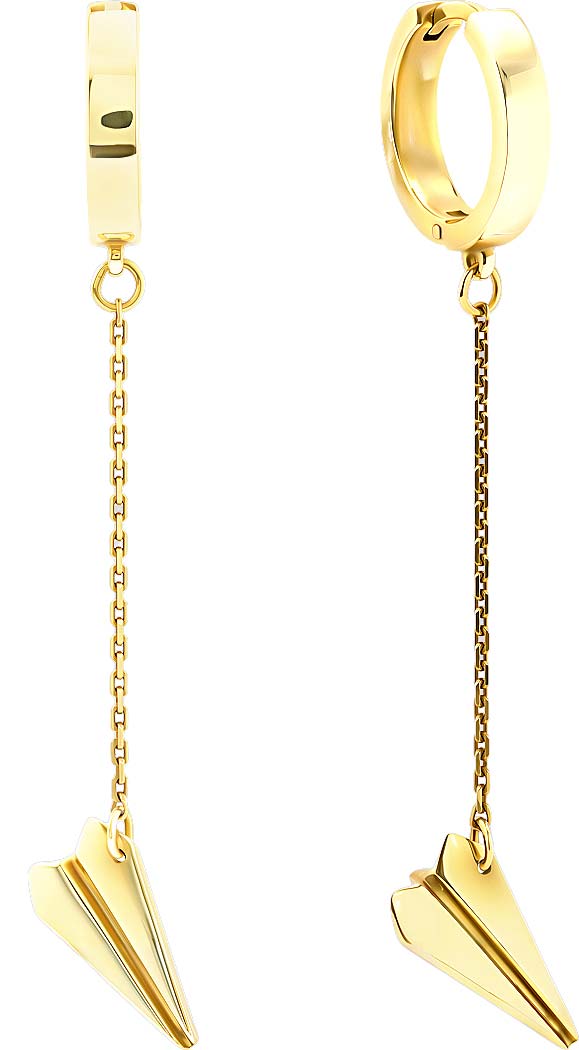 Серебряные длинные серьги с подвеской ''Бумажный самолет'' Art I Fact Jewellery 0226.0115Y-earrings