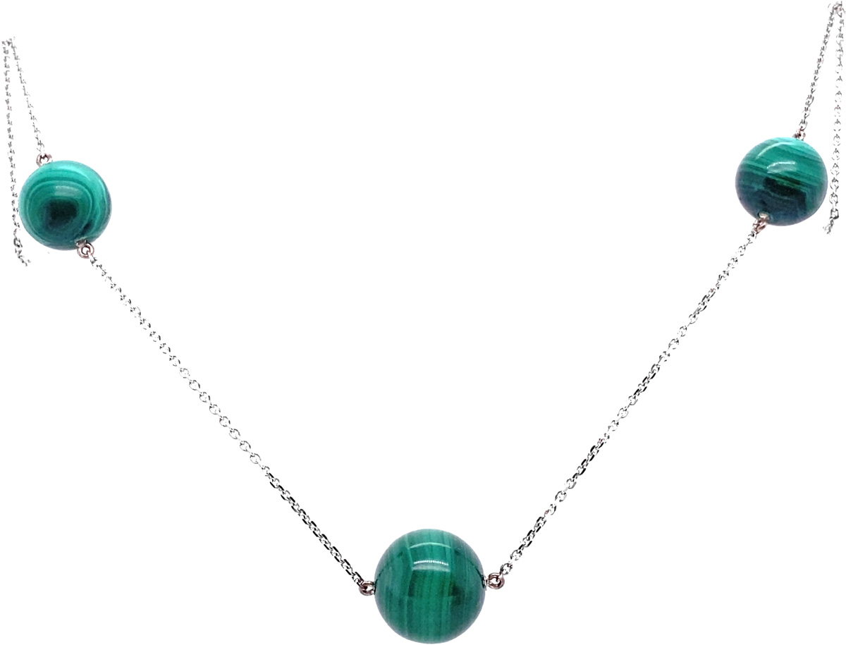 Серебряное колье с подвеской Art I Fact Jewellery 0326.0049-necklace-malahit с малахитом