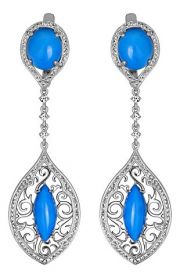 Серьги Art I Fact Jewellery 0203.0023-earrings-cerulait-lejkosapfir