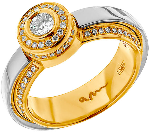 Золотое кольцо Арт-Модерн 010533-ZH/B с бриллиантами