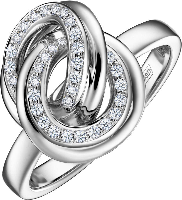Кольцо из белого золота Арт-Модерн 010671-B с бриллиантами