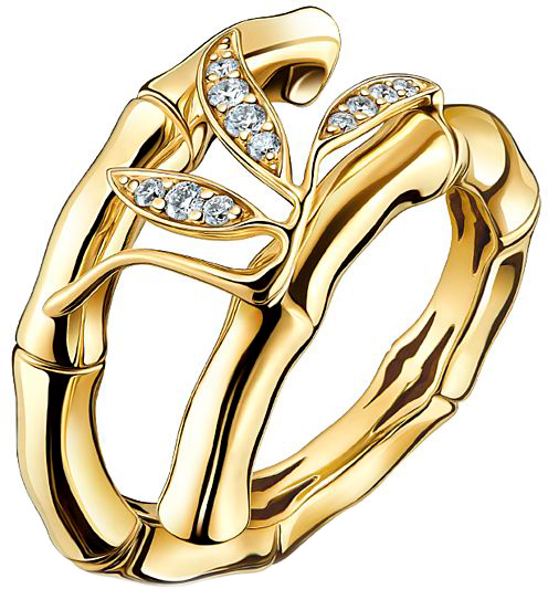 Золотое кольцо ''Бамбук'' ArtAuro 1633k-2/1_au с бриллиантами