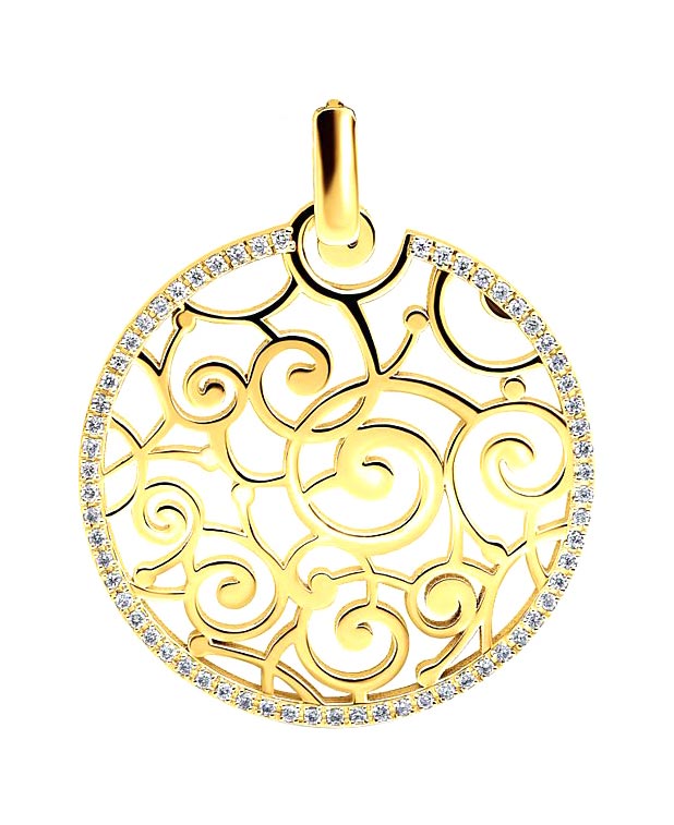 Золотой медальон ArtAuro 3519a-2/1_au с бриллиантами
