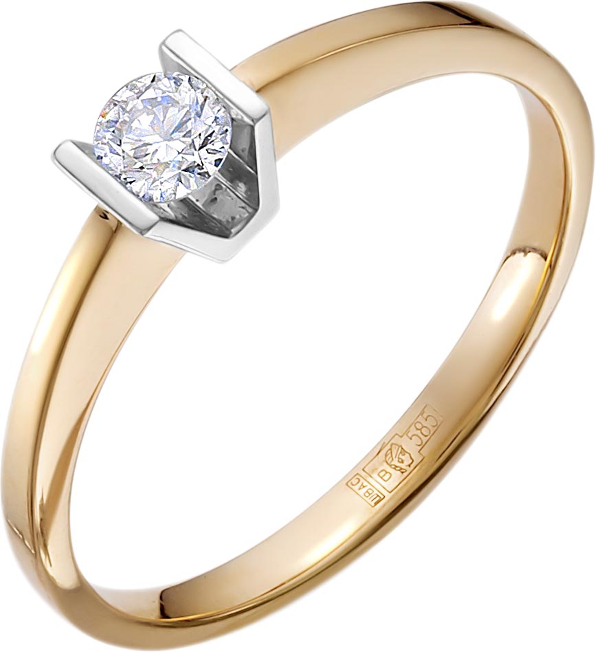 Золотое помолвочное кольцо Azamant jewelry 01-01-208 с бриллиантом